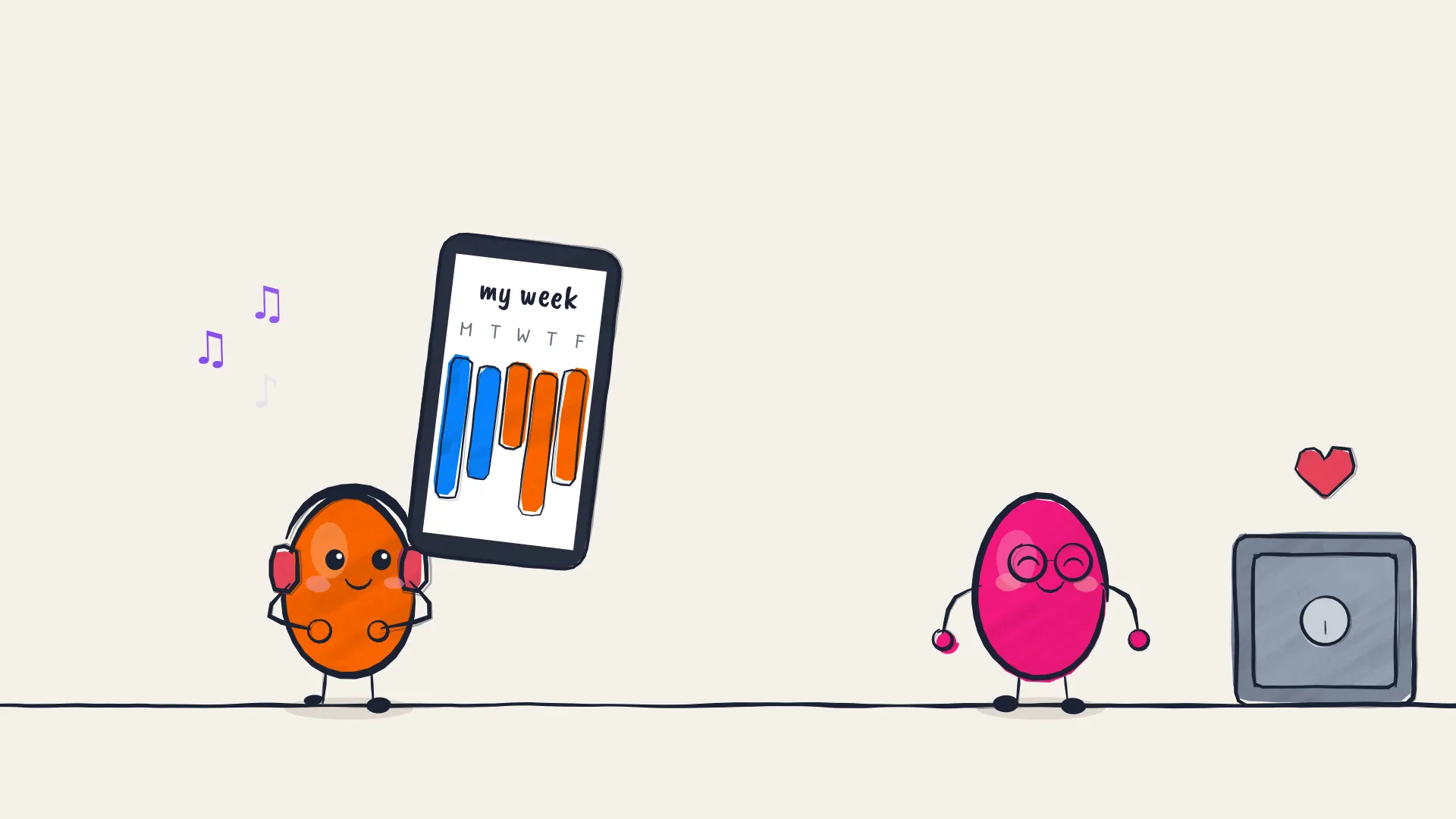 From the film: an artist checks their week on a phone; the money stays with you.